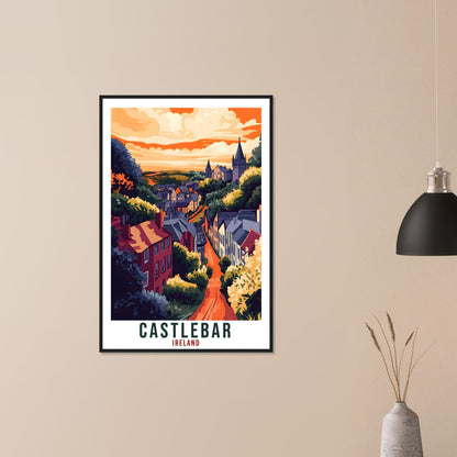 Castlebar Travel Print Ireland Home Decor Castlebar Wall Art Gift Wall Hanging Art Lover Mayo Irish Artwork Travel Poster Ireland Travel Art