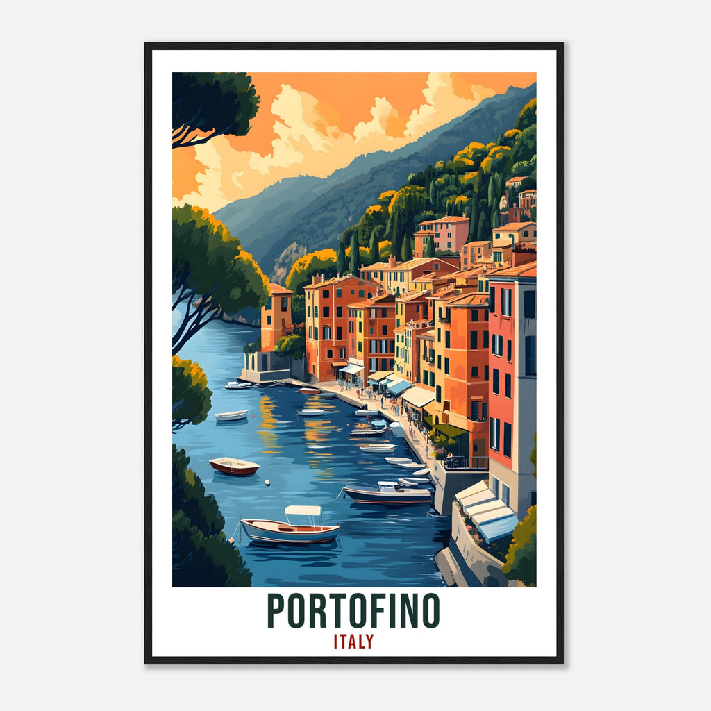 Portofino Travel Print Italy Home Decor Portofino Wall Art Gift Wall Hanging Art Lover Portofino Italian Artwork Travel Poster Travel Gift