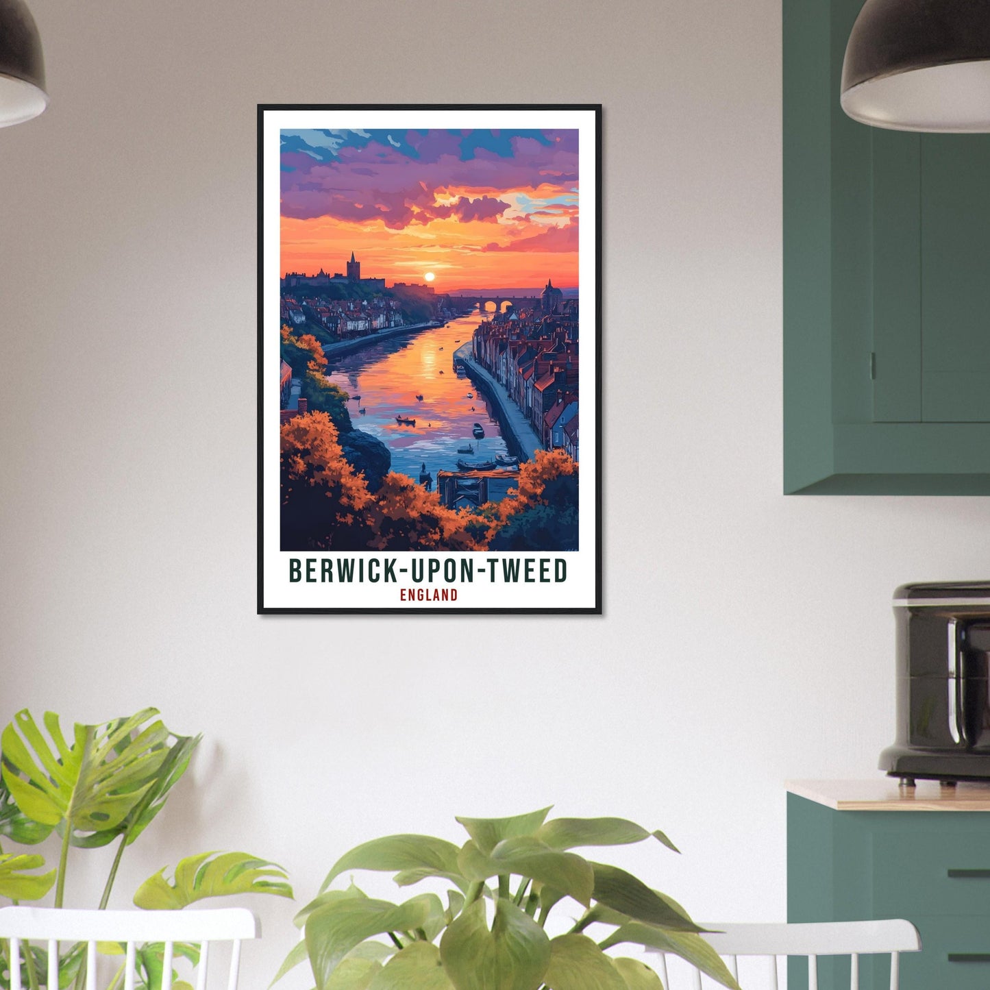 Berwick-Upon-Tweed Travel Print England Wall Art Gift Wall Hanging Art Lover Berwick-Upon-Tweed England Republic Artwork Travel Poster UK