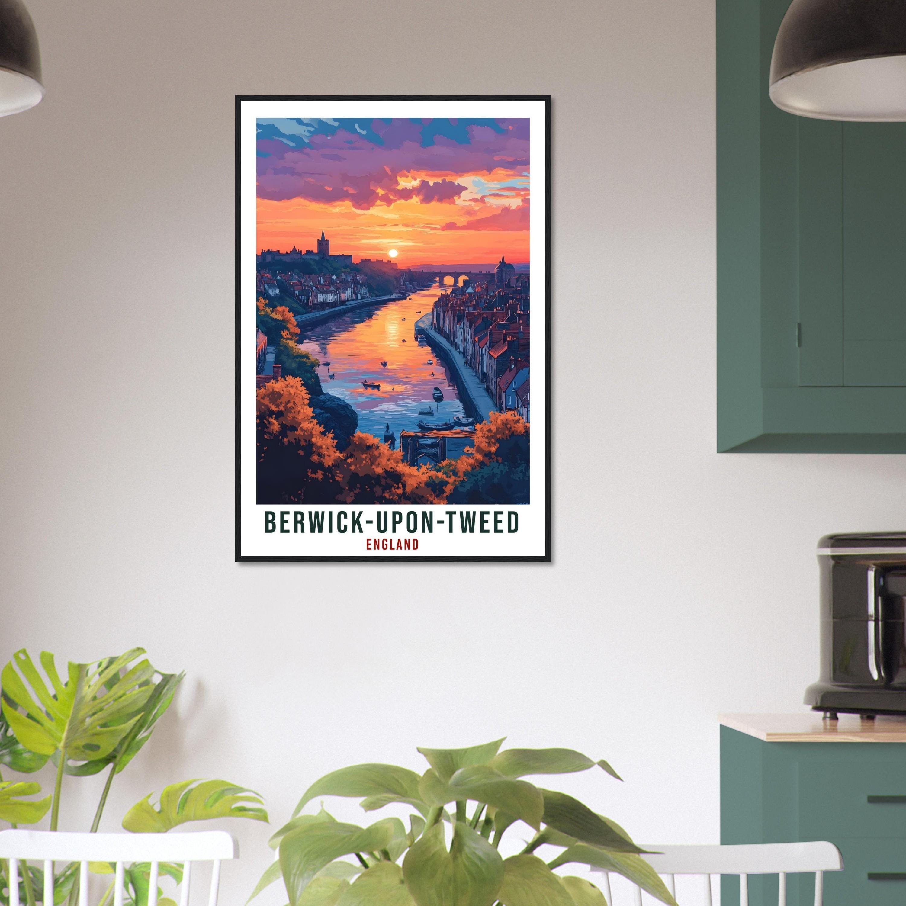 Berwick-Upon-Tweed Travel Print England Wall Art Gift Wall Hanging Art Lover Berwick-Upon-Tweed England Republic Artwork Travel Poster UK