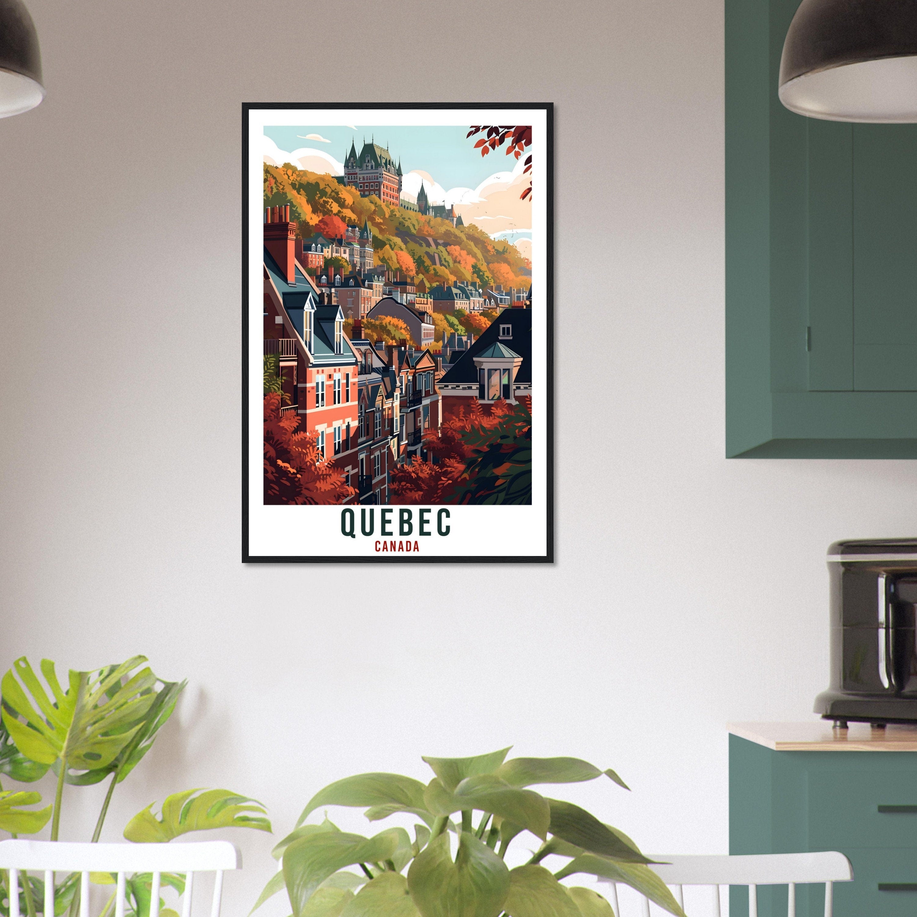 Quebec Travel Poster Wall Art Quebec Canada Wall Hanging Home Décor Quebec Gift Art Lovers Canadian Art Lover Gift Quebec Travel Print