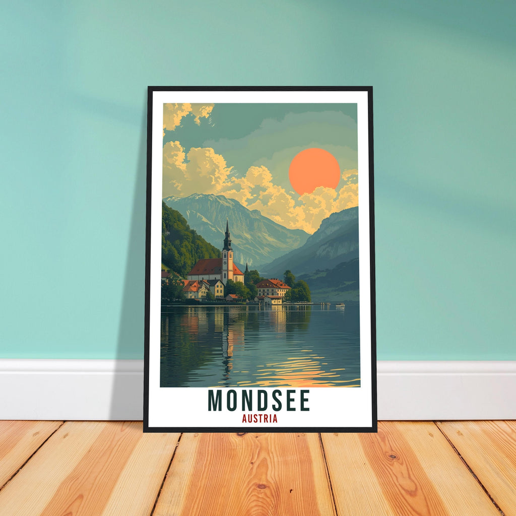 Mondsee Travel Print Austria Home Decor Mondsee Austrian City Wall Art Gift Wall Hanging Art Lover Austria Artwork Mondsee Travel Poster
