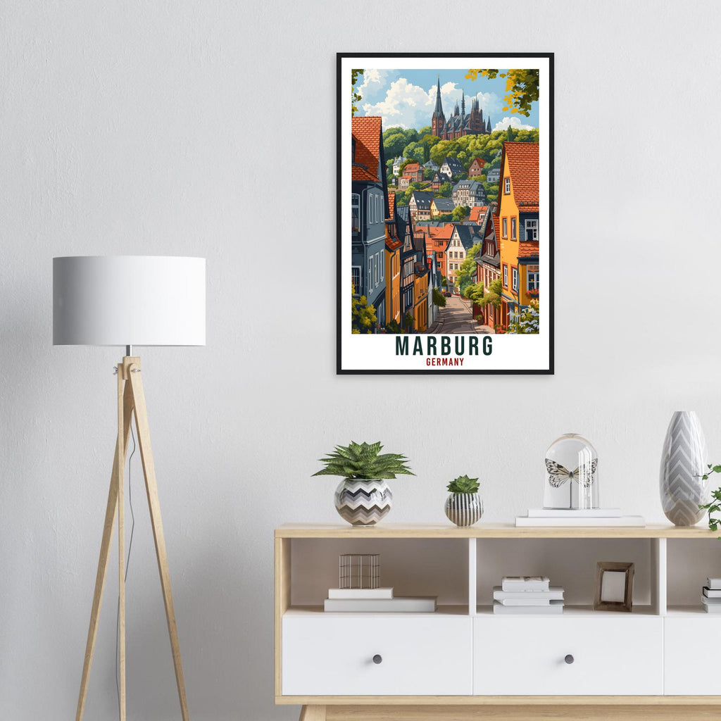 Marburg Travel Print Germany Home Decoration Marburg German City Wall Art Gift Wall Hanging Art Lover Germany Artwork Marburg Travel Poster