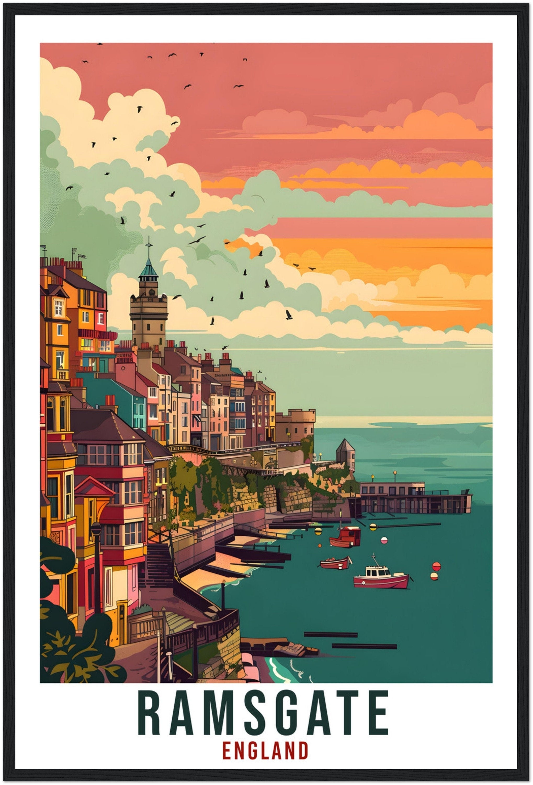 Ramsgate Travel Print Wall Art Wall Hanging Home Living Décor Ramsgate Gift Art Lovers Gift UK Artwork Gift Print England Travel Poster