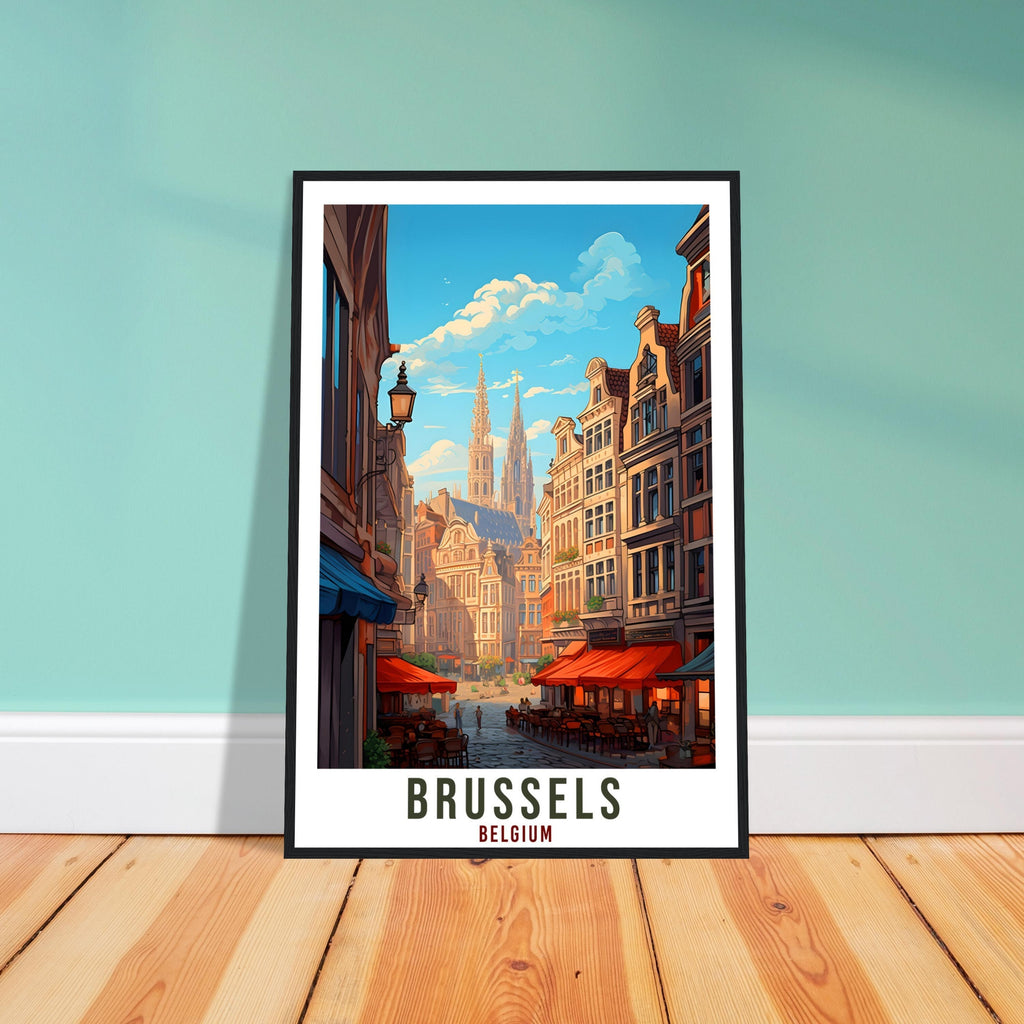 Brussels Travel Poster Wall Art Brussels Belgium Artwork Wall Hanging Brussels Wall Art Gifts Brussels Travel Print Belgian Art Lovers