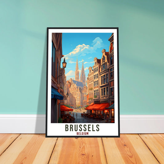 Brussels Travel Poster Wall Art Brussels Belgium Artwork Wall Hanging Brussels Wall Art Gifts Brussels Travel Print Belgian Art Lovers