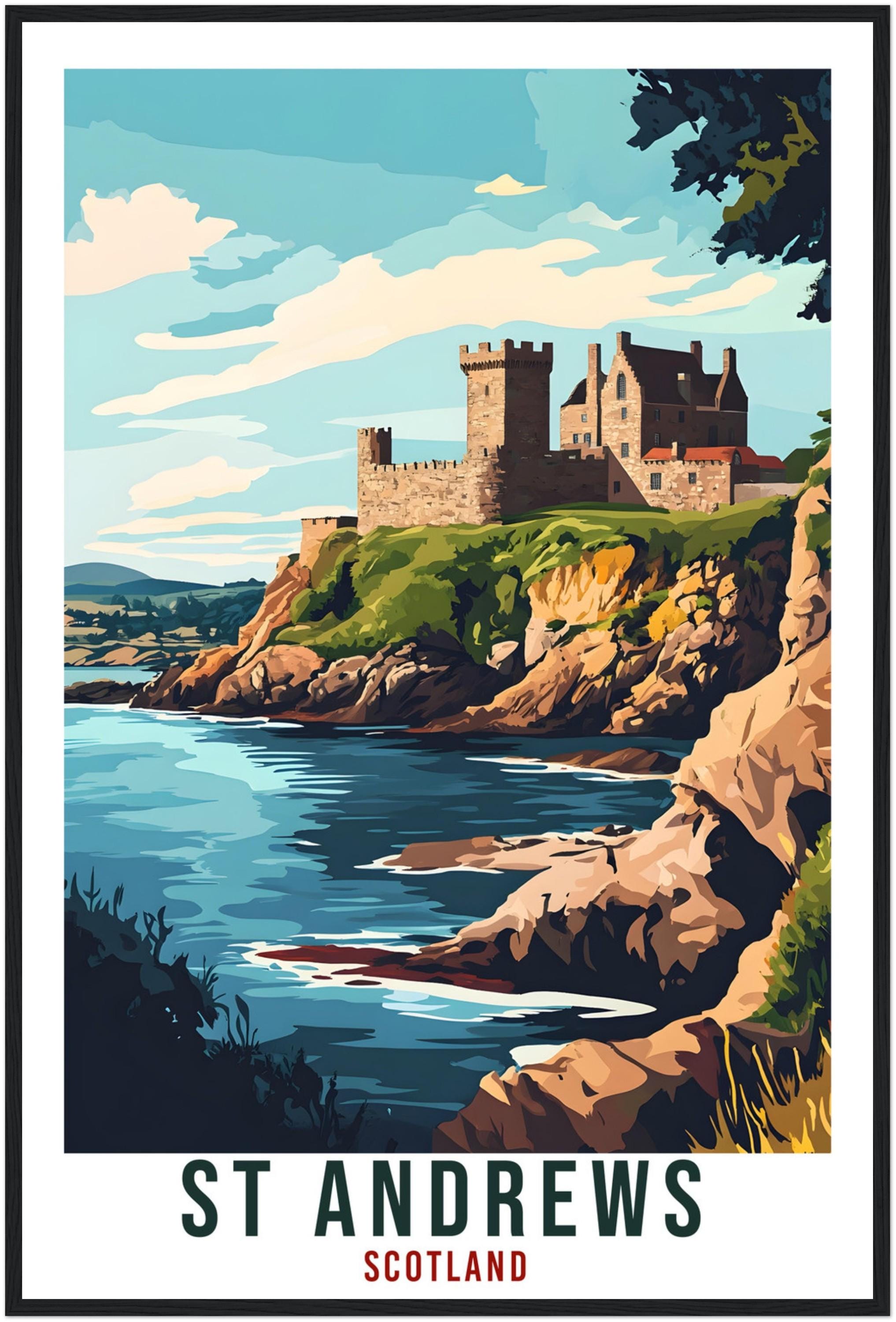 St Andrews Travel Print Scotland Home Decor St Andrews Wall Art Wall Hanging Art Lover Scotland Artwork Travel Poster St Andrews Travel Art