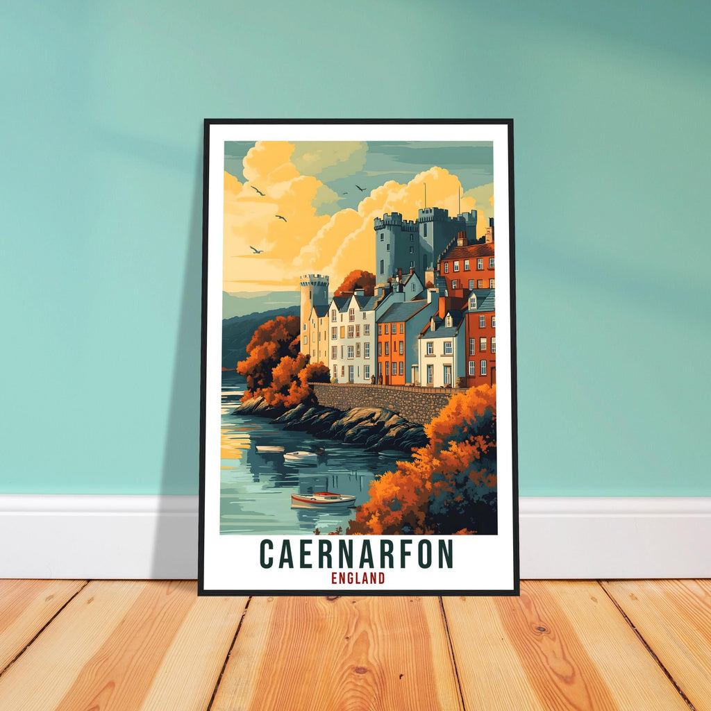 Caernarfon Travel Print Wales Home Decor Caernarfon Wall Art Gift Wall Hanging Art Lover Caernarfon Wales Artwork Travel Poster Travel Art