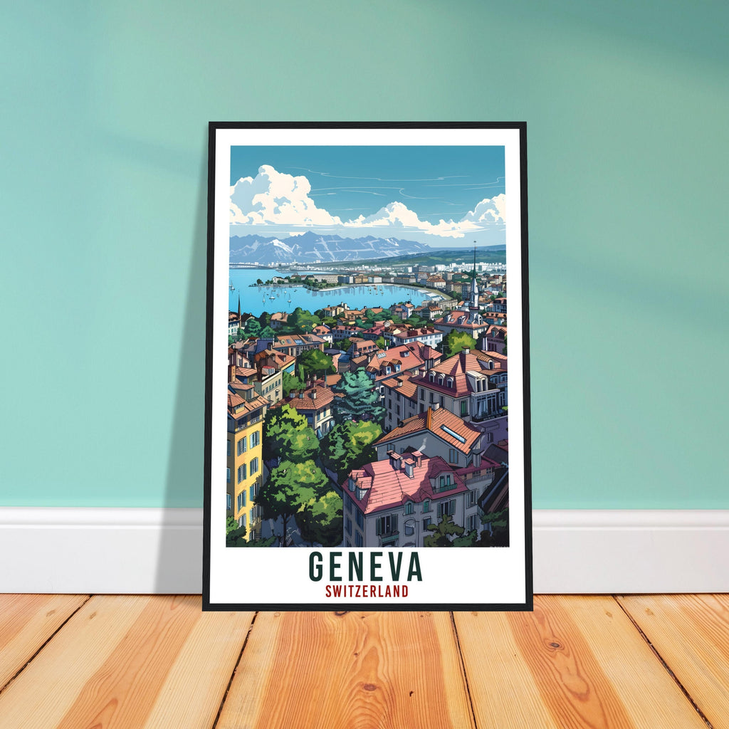 Geneva Travel Print Swiss Wall Art Wall Hanging Home Living Décor Geneva Gift Art Lovers Gift Switzerland Artwork Gift Swiss Travel Poster