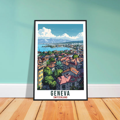Geneva Travel Print Swiss Wall Art Wall Hanging Home Living Décor Geneva Gift Art Lovers Gift Switzerland Artwork Gift Swiss Travel Poster