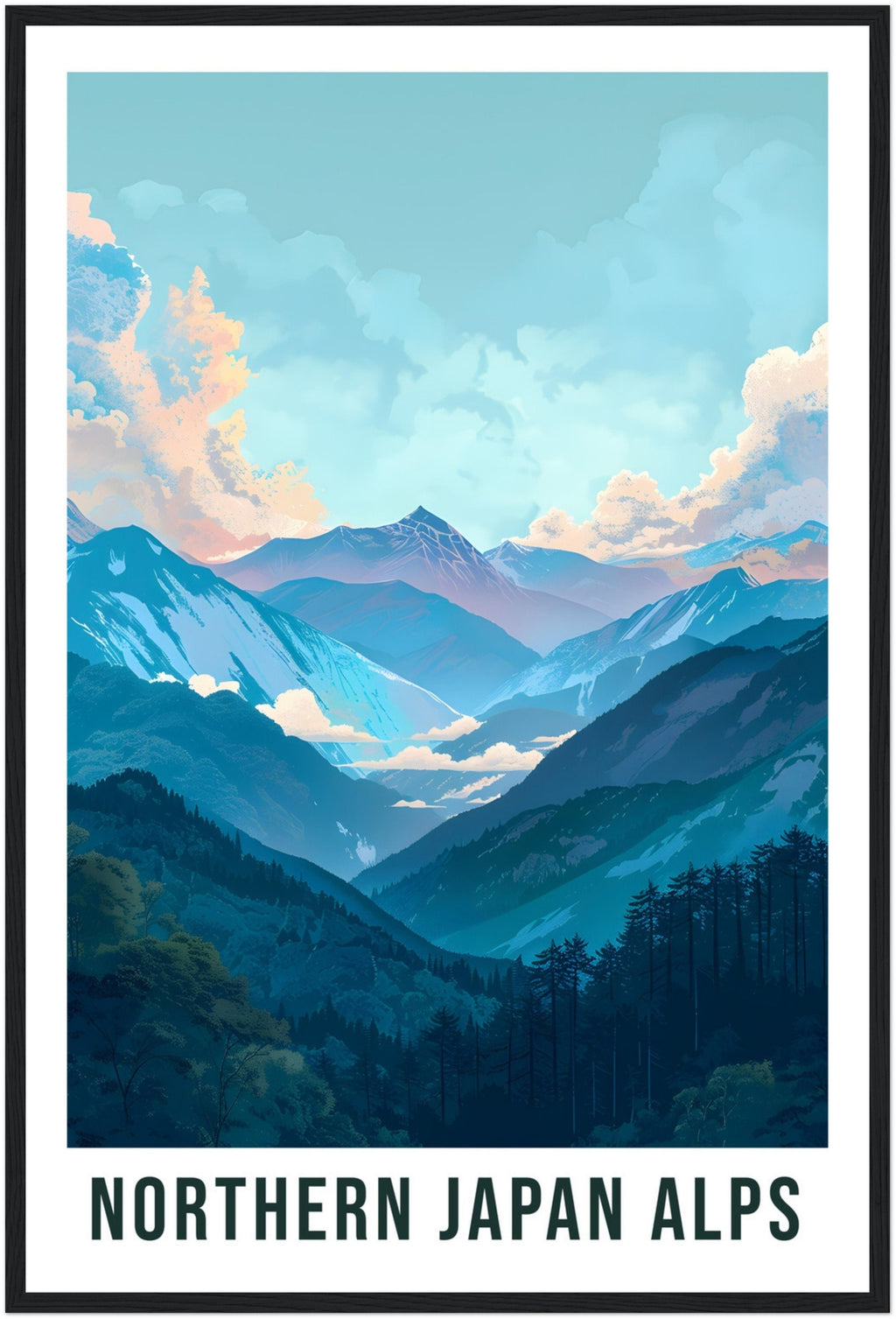 Northern Japan Alps Travel Print Home Decoration Wall Art Gift Wall Hanging Art Lover Japanese Artwork Northern Japan Alps Travel Poster
