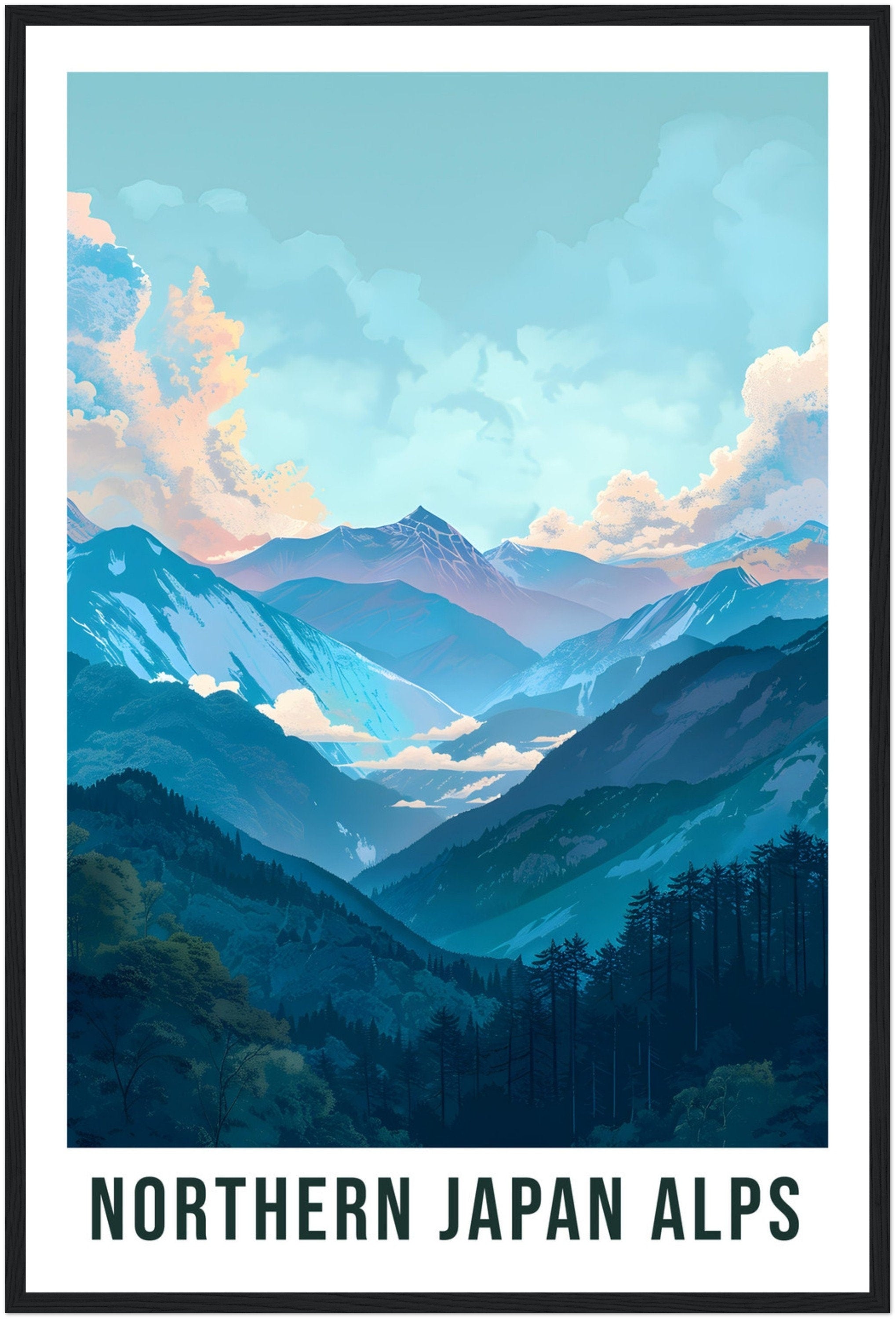 Northern Japan Alps Travel Print Home Decoration Wall Art Gift Wall Hanging Art Lover Japanese Artwork Northern Japan Alps Travel Poster