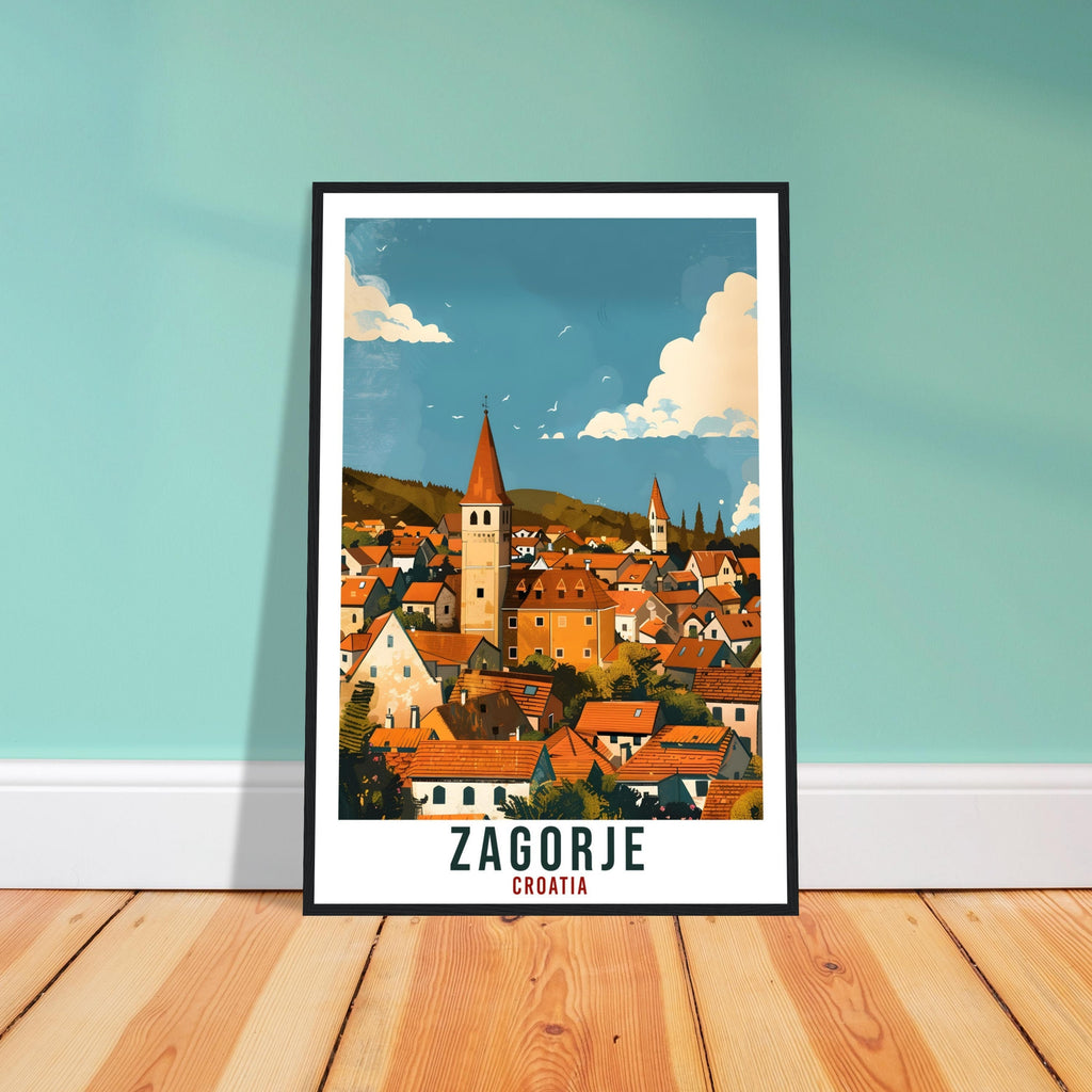 Zagorje Travel Print Croatia Wall Art Wall Hanging Home Décor Zagorje Gift Croatian Landmark Artwork Gift Croatia Holiday Travel Poster