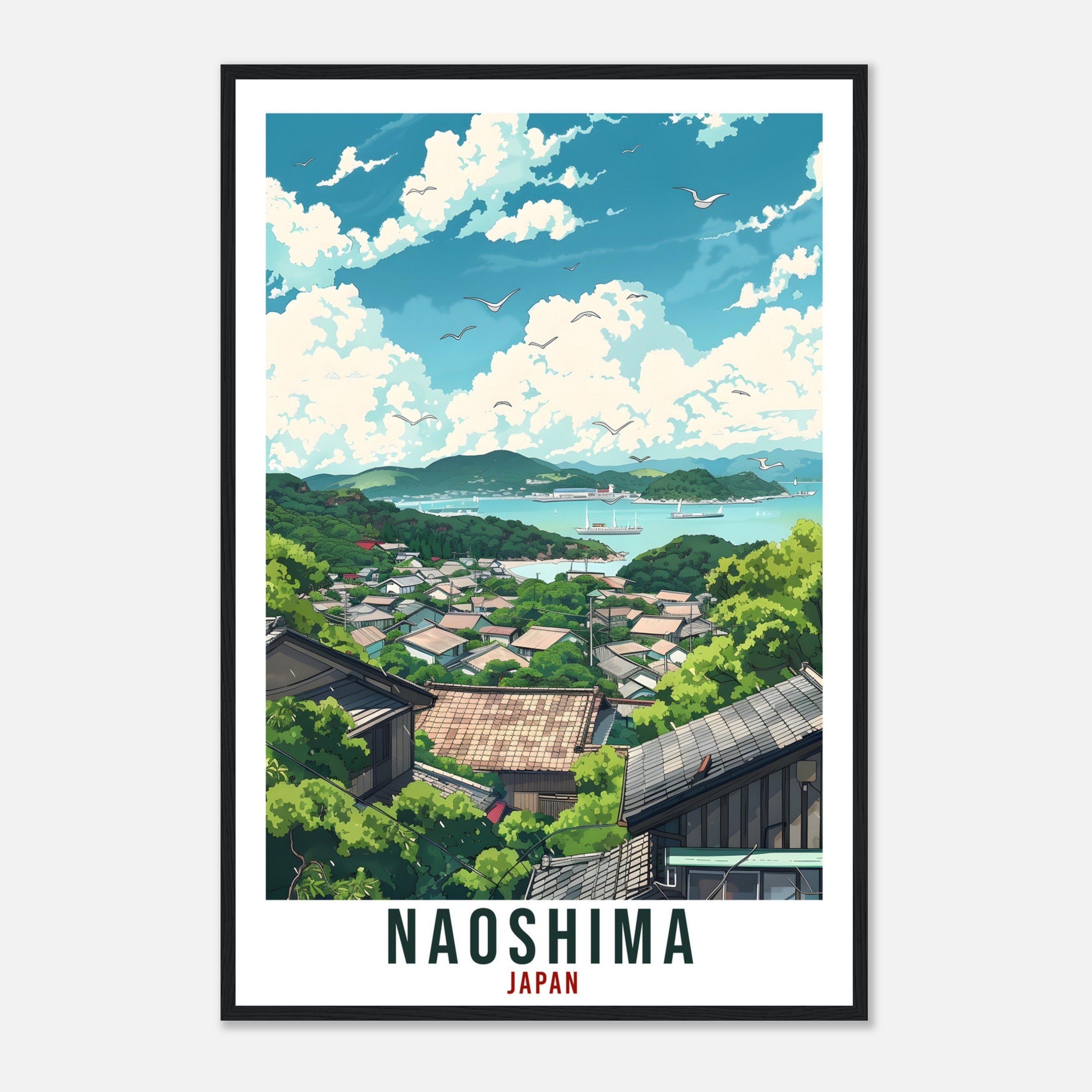 Naoshima Travel Print Japan Home Decoration Wall Art Gift Wall Hanging Art Lover Japanese Artwork Japan Naoshima Travel Poster Decor Print