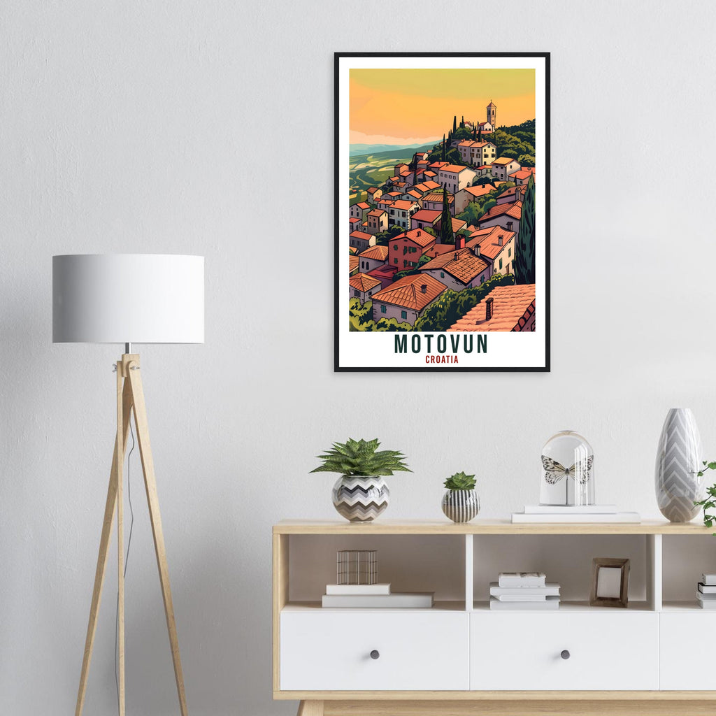 Motovun Travel Print Croatia Wall Art Wall Hanging Home Décor Motovun Gift Croatian Landmark Artwork Gift Croatia Holiday Travel Poster
