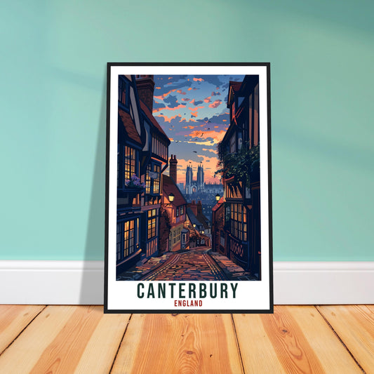 Canterbury Travel Print England Home Decoration Wall Art Gift Wall Hanging Art Lover English Artwork England Canterbury Travel Poster Print