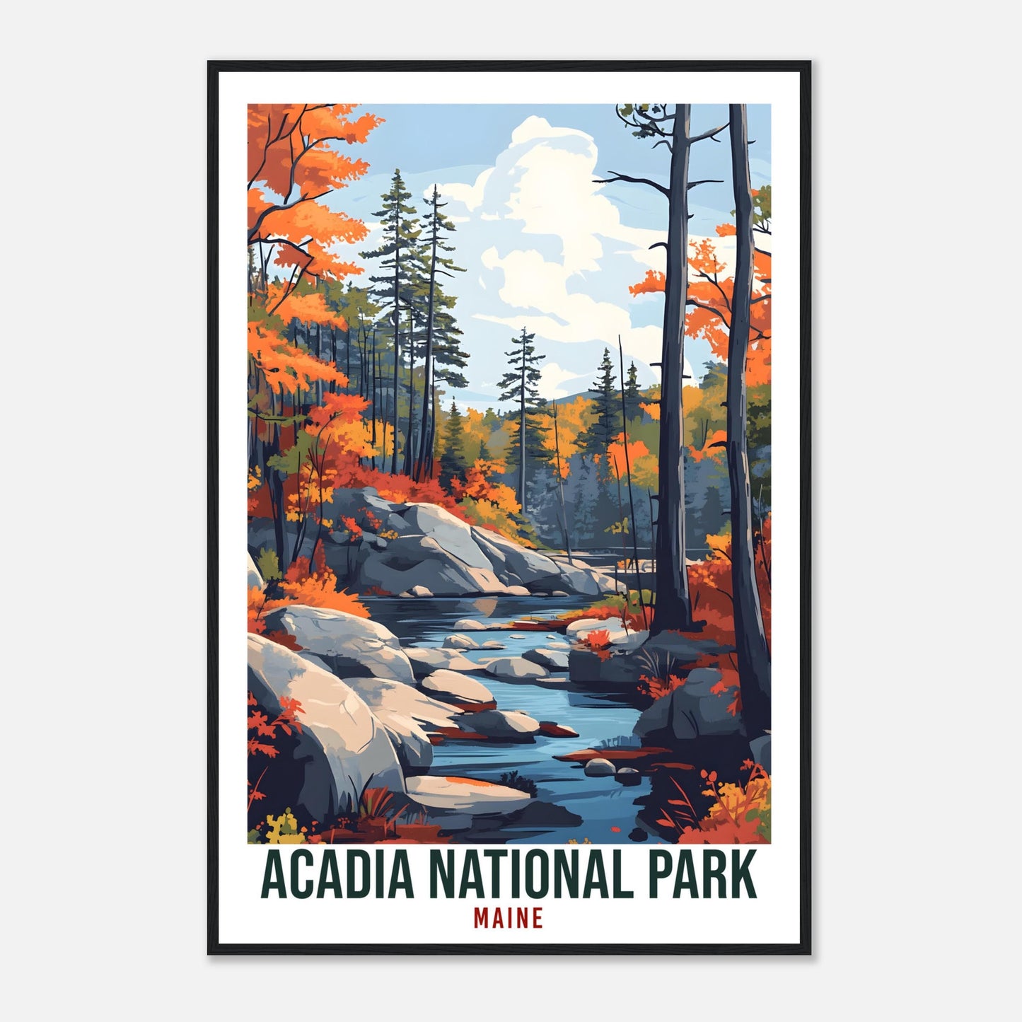 Acadia National Park Maine USA Travel Print Wall Art Wall Hanging Home Décor Acadia National Park Gift Travel Art USA Artwork Travel Poster