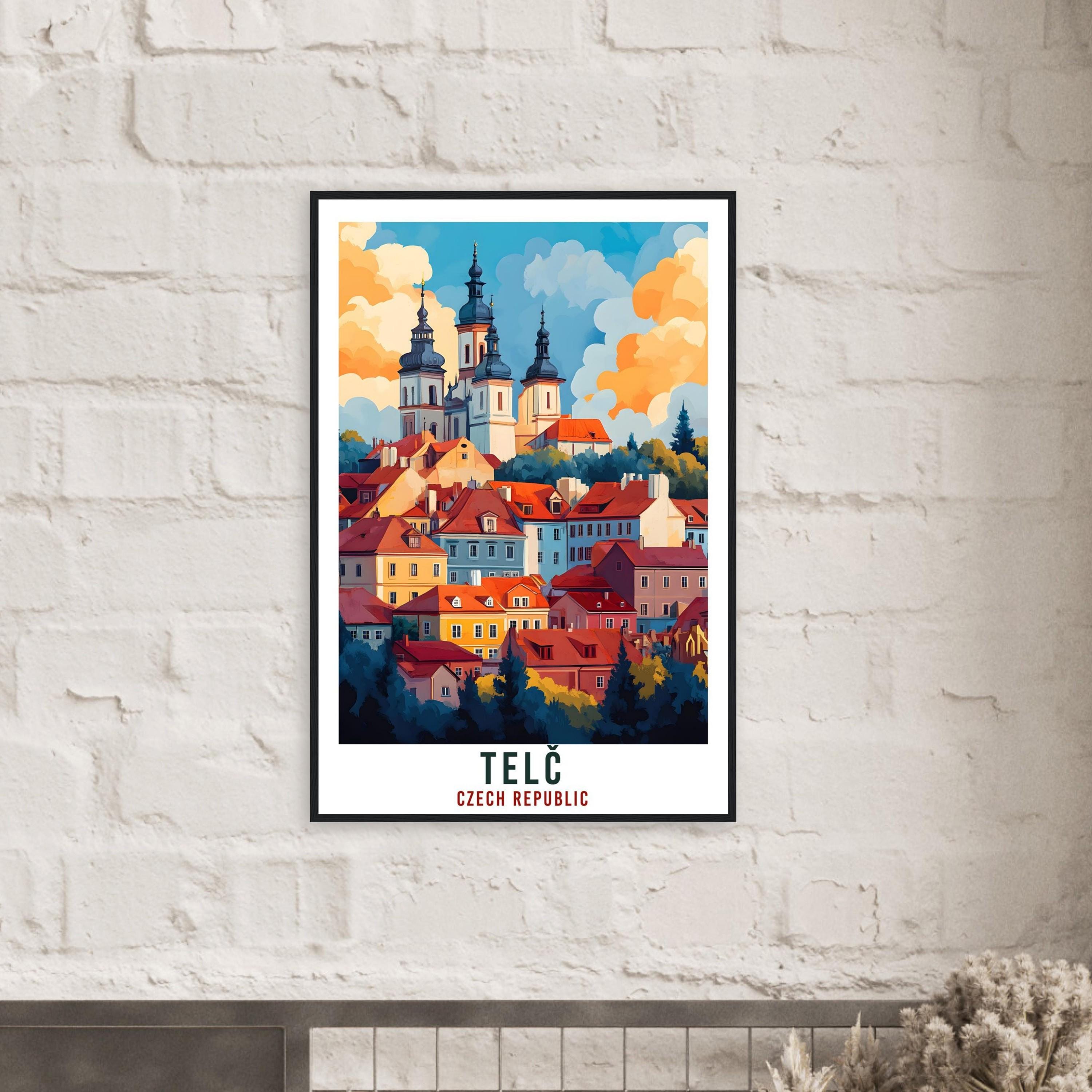 Telč Travel Print Czechia Home Decor Telč Wall Art Gift Wall Hanging Art Lover Telč Czech Republic Artwork Travel Poster Travel Artwork