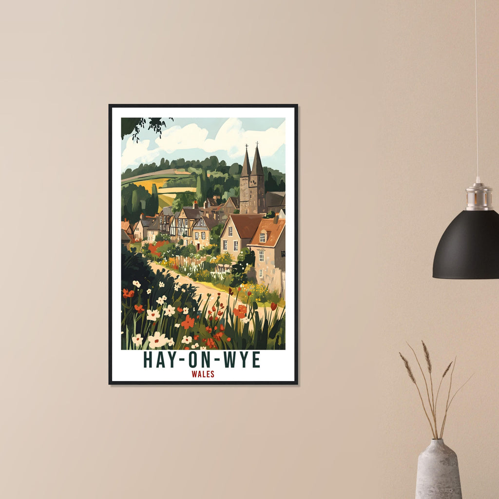Hay-On-Wye Travel Print Wales Home Decor Hay-On-Wye Wall Art Wall Hanging Art Lover Wales Artwork Travel Poster Hay-On-Wye Travel Art Gift