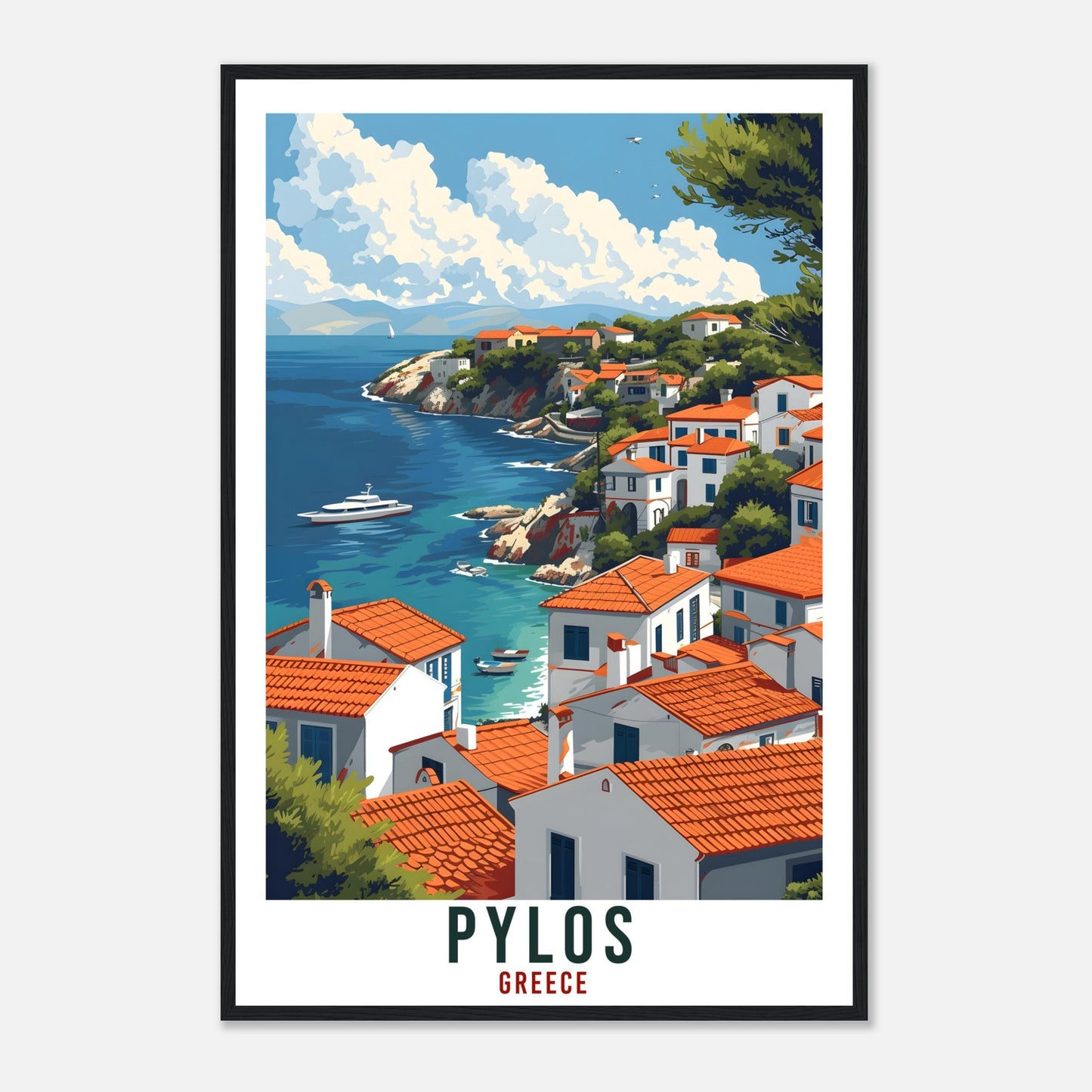 Pylos Travel Print Greece Home Decoration Pylos Greek City Wall Art Gift Wall Hanging Art Lover Greece Artwork Pylos Gift Travel Poster
