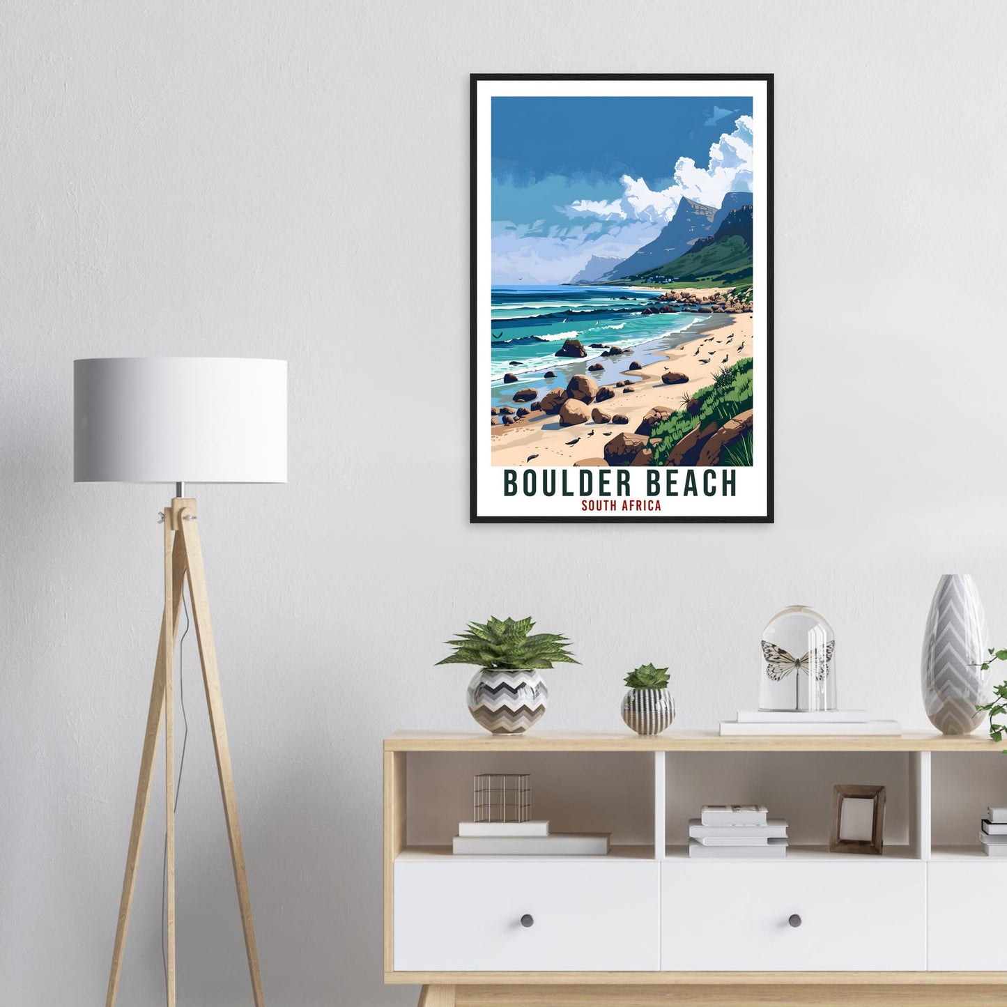 Boulder Beach South Africa Travel Print Wall Art Hanging Home Décor Boulder Beach Gift Art Lovers Artwork Gift Print South African Poster