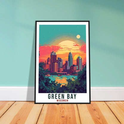 Green Bay Travel Print Wisconsin Home Decoration USA City Wall Art Gift Wall Hanging Art Lover Wisconsin Artwork Green Bay Travel Poster