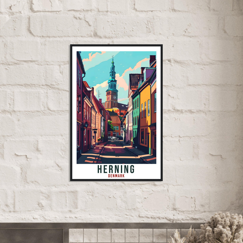 Herning Travel Print Denmark Wall Art Wall Hanging Home Living Décor Herning Gift Art Lovers Gift Denmark Artwork Gift Danish Travel Poster