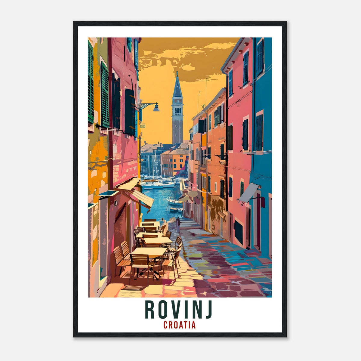 Rovinj Travel Print Croatia Wall Art Wall Hanging Home Décor Rovinj Gift Croatian Landmark Artwork Gift Croatia Holiday Travel Poster Rovinj
