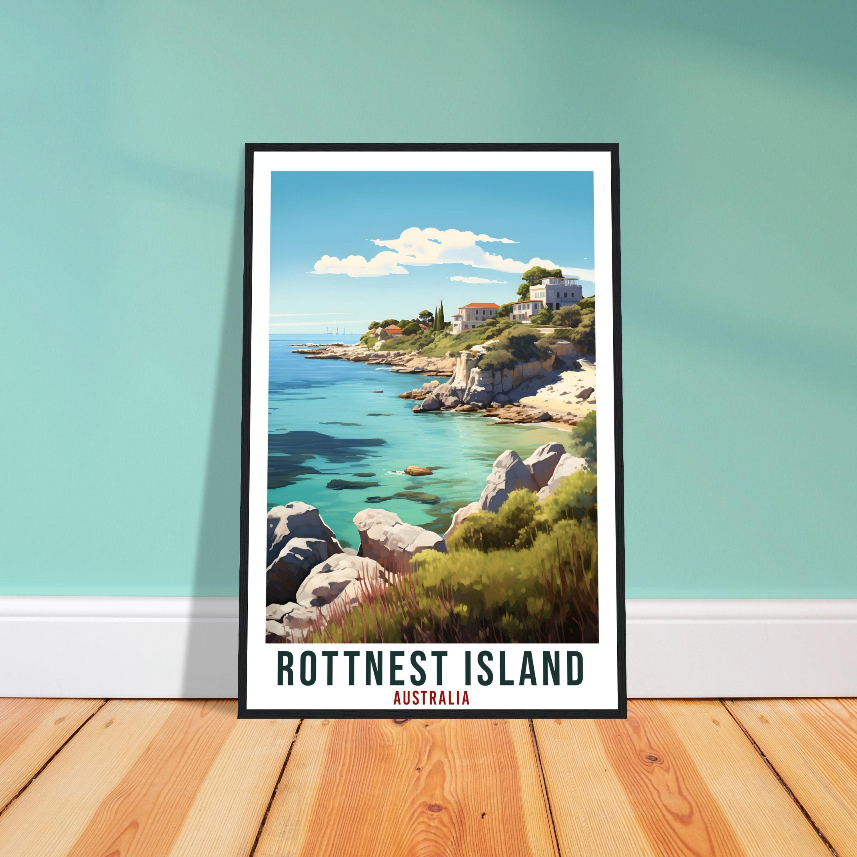 Rottnest Island Travel Poster Wall Art Rottnest Australia Home Décor Artwork Art Gift Rottnest Island Travel Print Australian Art Lover Gift