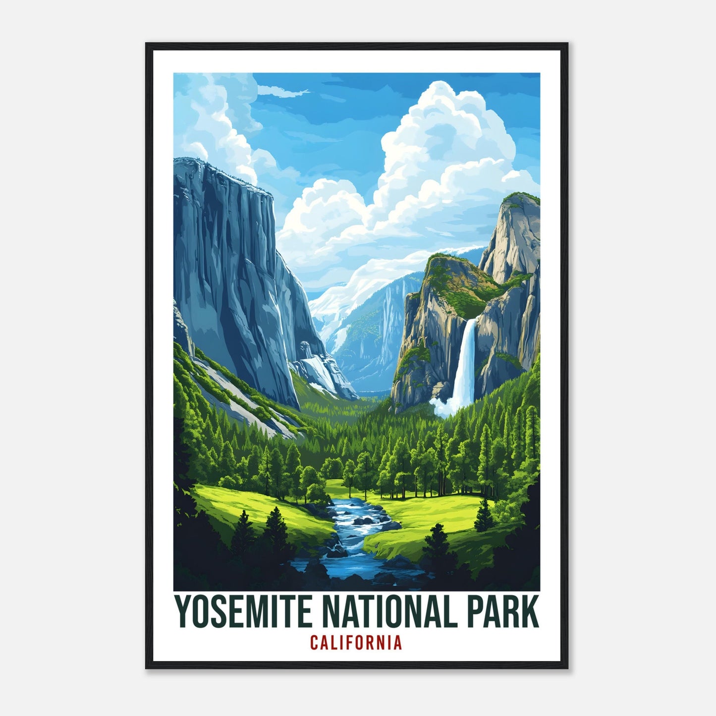 Yosemite National Park California USA Travel Print Wall Art Wall Hanging Home Décor Yosemite Park Gift Travel Art USA Artwork Travel Poster