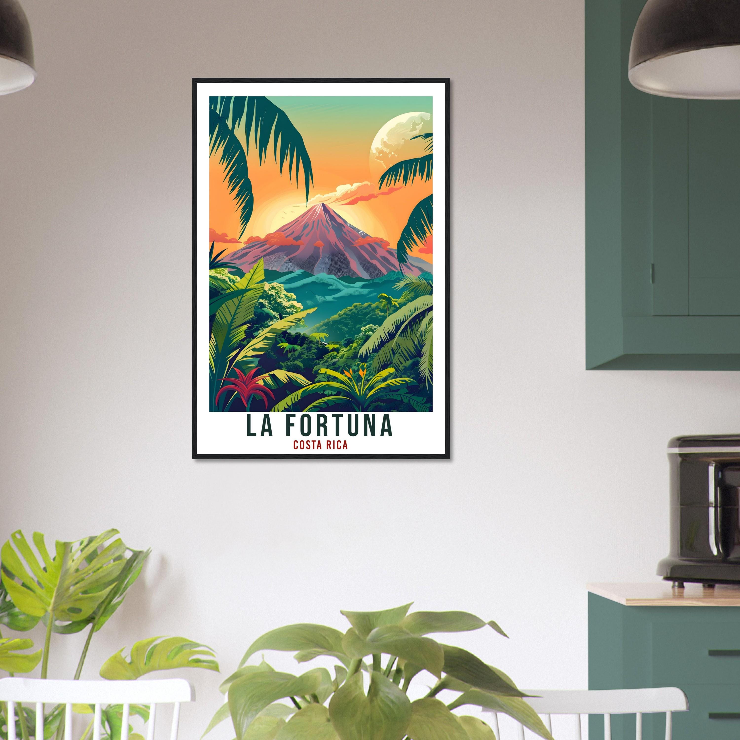La Fortuna Costa Rica Travel Print Wall Art Wall Hanging Home Décor La Fortuna Gift Wall  Artwork Travel Art Costa Rica City Travel Poster