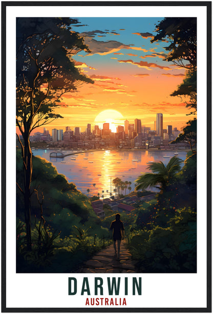 Darwin Travel Print Wall Art Darwin Australia Artwork Wall Hanging Darwin Home Decor Art Gift Darwin Travel Poster Australian Art Lover Gift