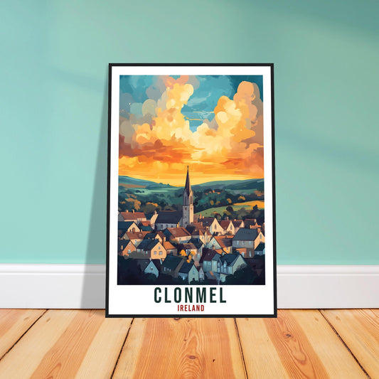 Clonmel Travel Print Ireland Home Decor Tipperary Wall Art Gift Wall Hanging Art Lover Clonmel Irish Artwork Travel Poster Ireland Travel