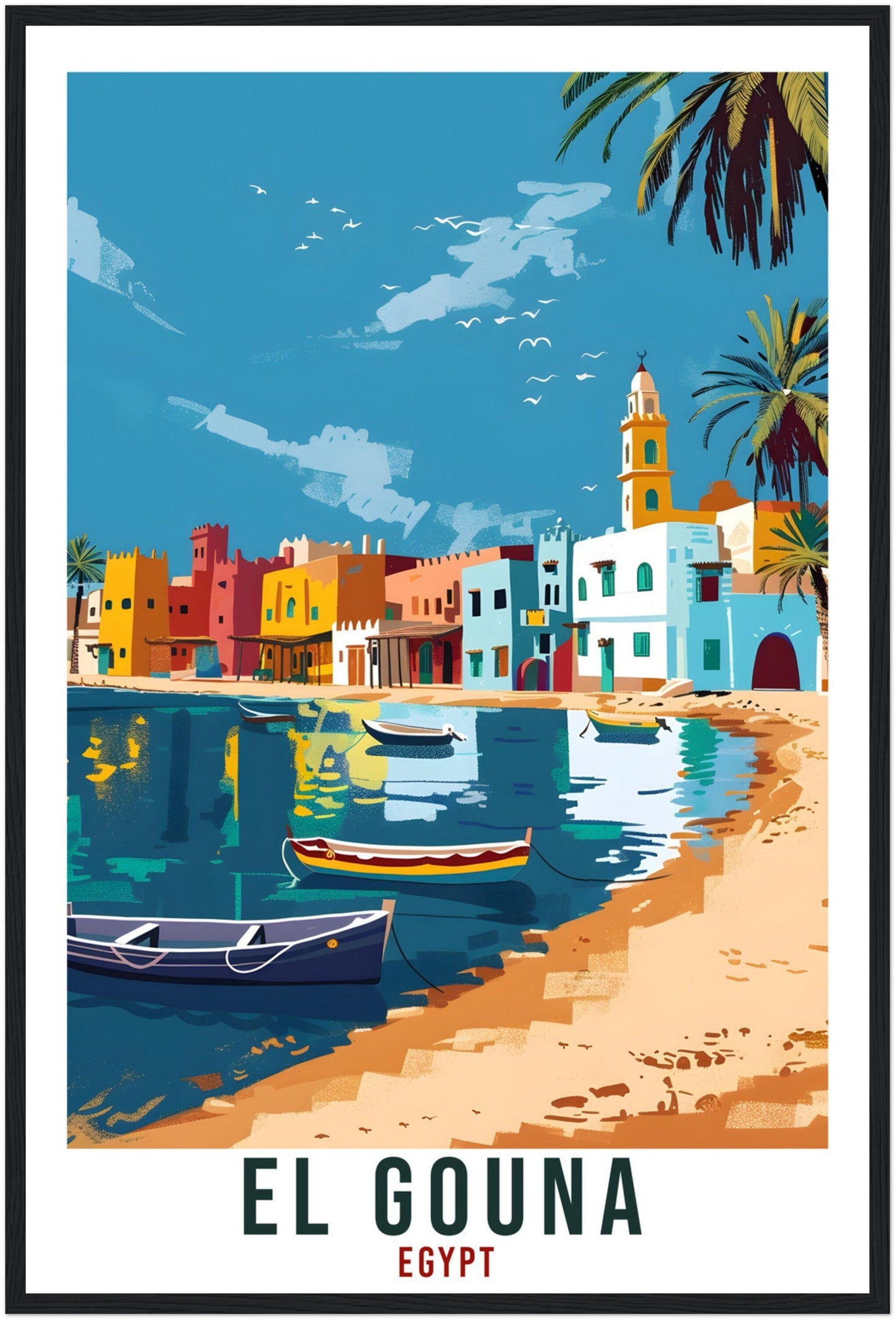 El Gouna Egypt Travel Print Egypt Wall Art Wall Hanging Home Décor El Gouna Gift Art Lovers Egypt Artwork Gift Print African Landmark Poster