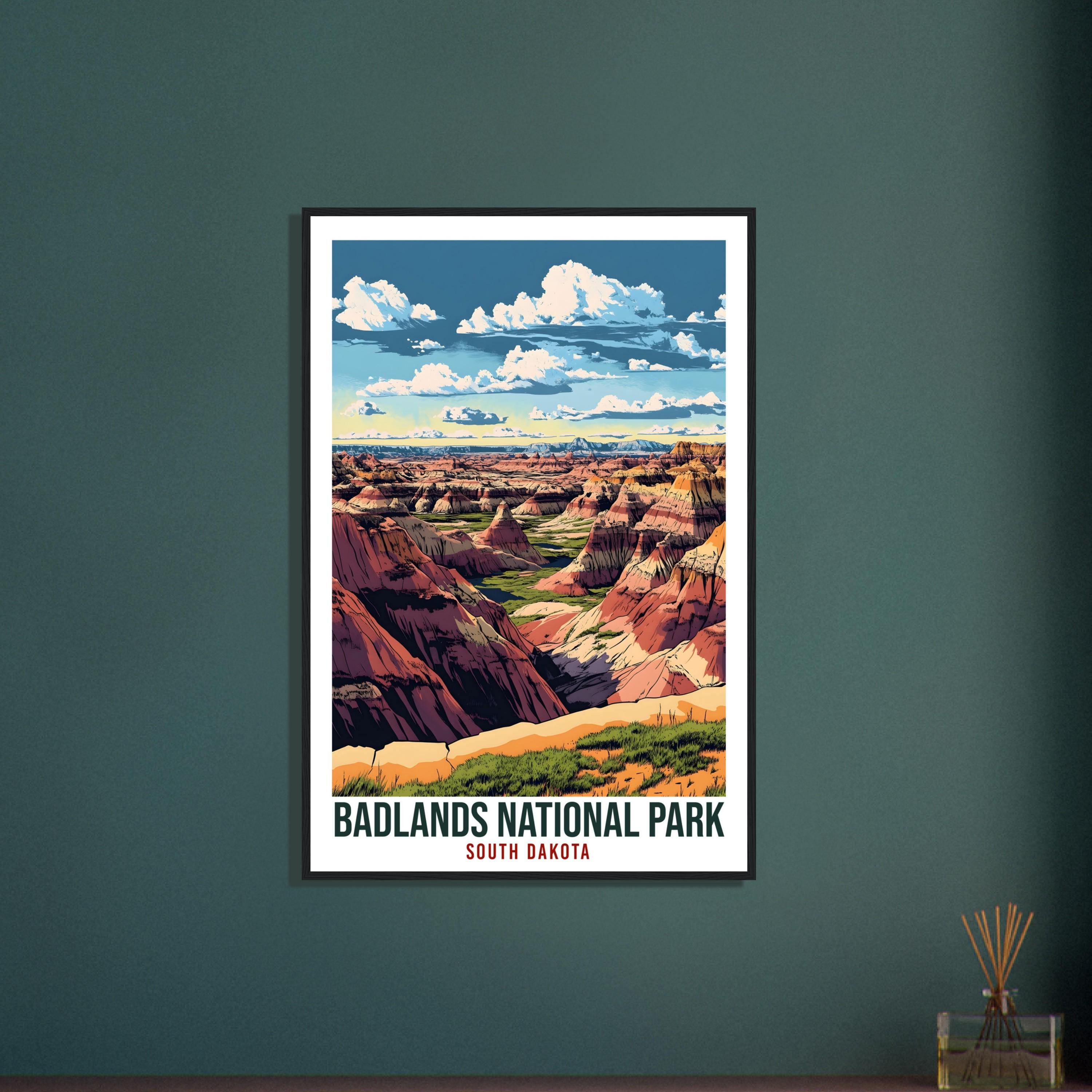 Badlands National Park South Dakota USA Travel Print Wall Art Wall Hanging Home Décor Badlands Gift Travel Art USA  Artwork Travel Poster