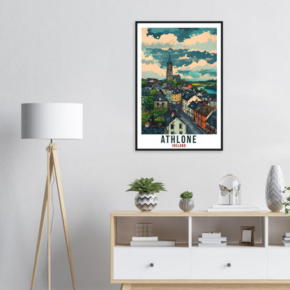 Athlone Travel Print Ireland Wall Art Wall Hanging Home Living Décor Athlone Gift Art Lovers Gift Irish Artwork Gift Ireland Travel Poster