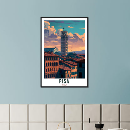 Pisa Travel Print Italy Wall Art Wall Hanging Home Living Décor Pisa Gift Art Lovers Gift Italy Artwork Gift Pisa Italian Travel Poster