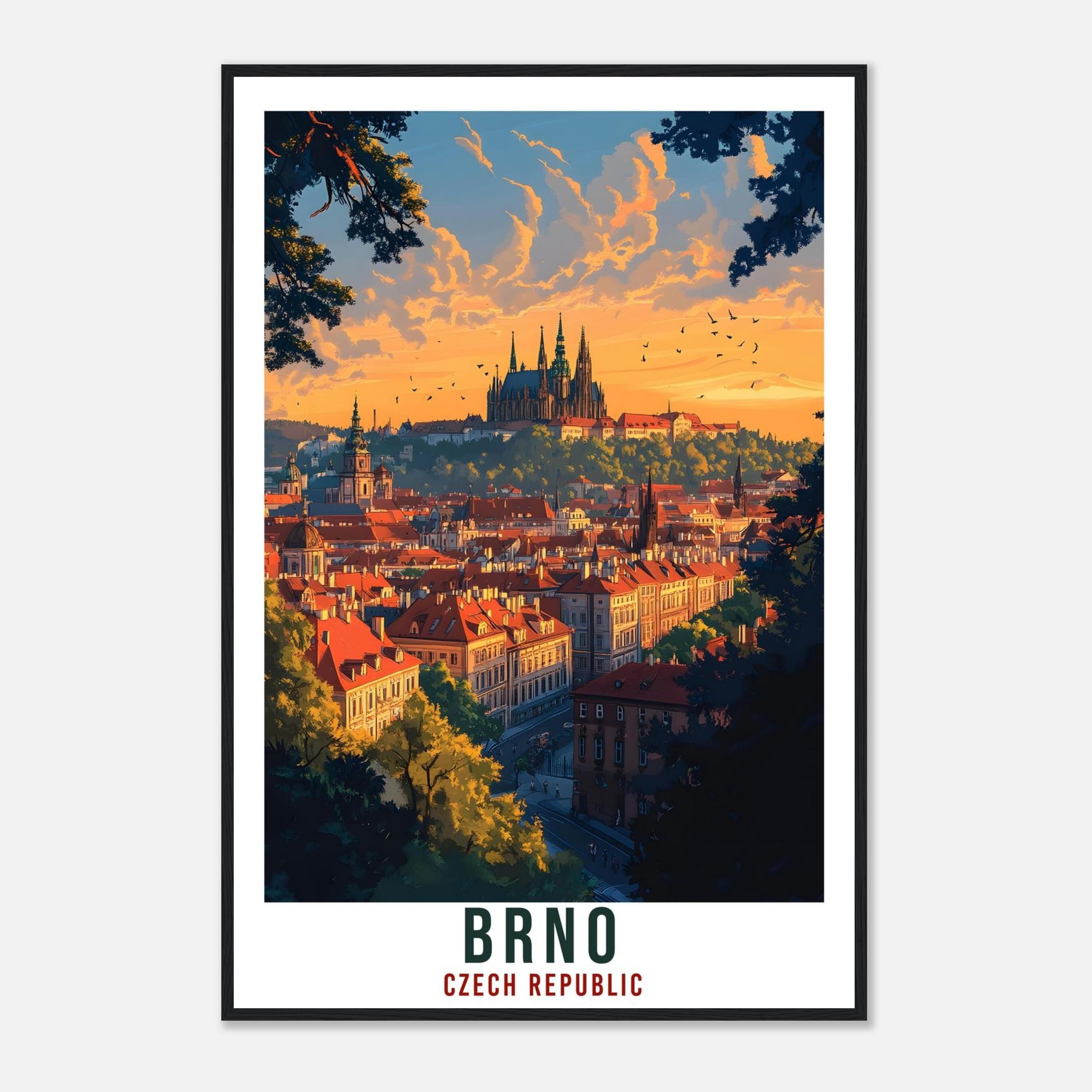 Brno Travel Print Czech Republic Home Decor Brno Wall Art Gift Wall Hanging Art Lover Brno Czechia Artwork Travel Poster Travel Artwork