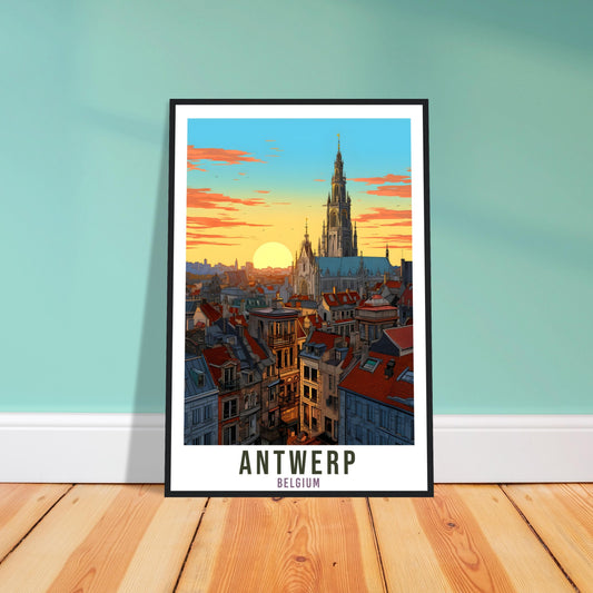 Antwerp Travel Poster Wall Art Antwerp Belgium Home Décor Artwork Wall Hanging Antwerp Art Gift Antwerp Travel Print Belgian Art Lovers Gift