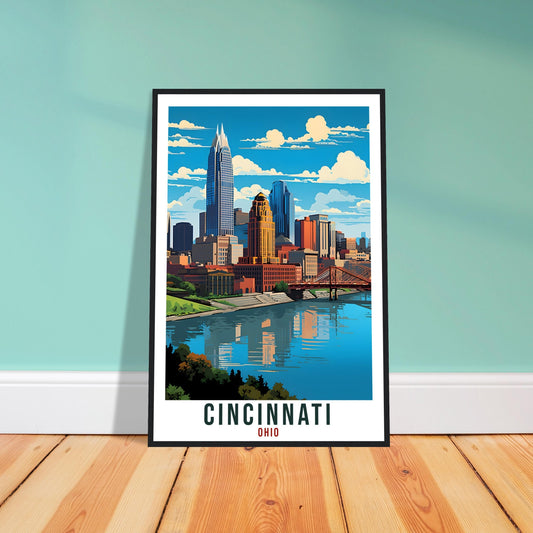 Cincinnati Travel Print Ohio Home Decoration USA City Wall Art Gift Wall Hanging Art Lover Ohio Artwork Cincinnati Travel Poster