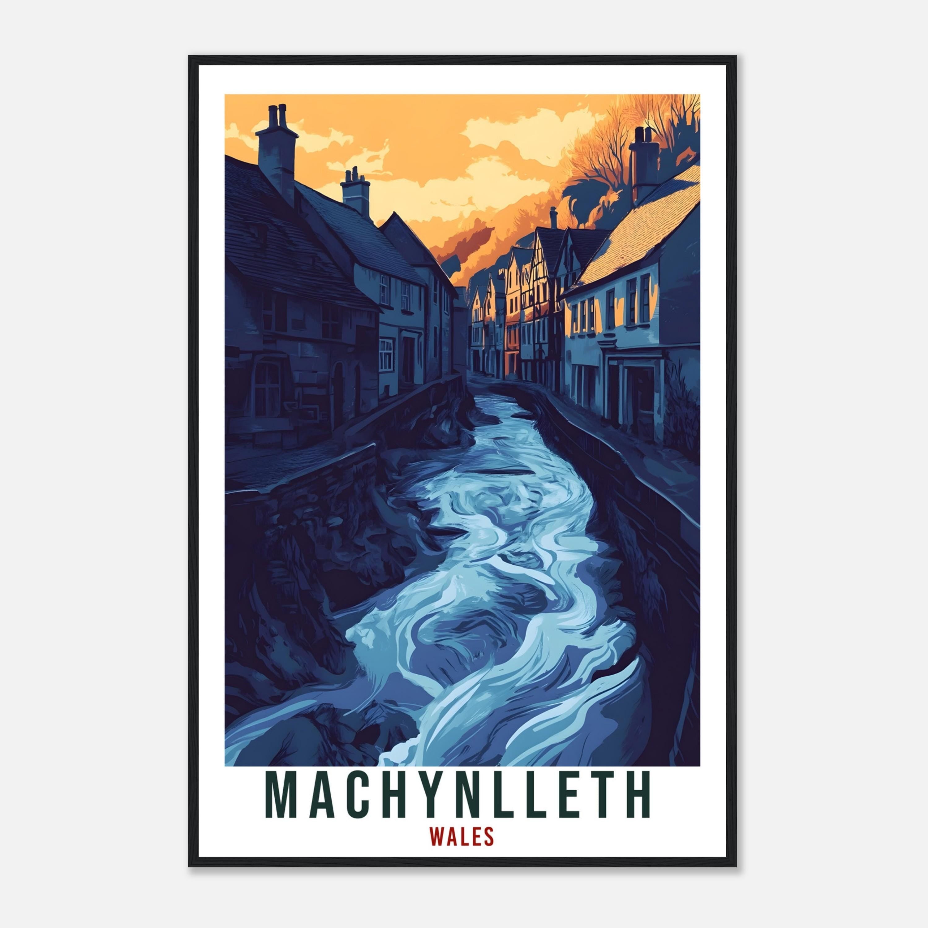 Machynlleth Travel Print Wales Home Decor Machynlleth Wall Art Wall Hanging Art Lover Wales Artwork Travel Poster Machynlleth Travel Art