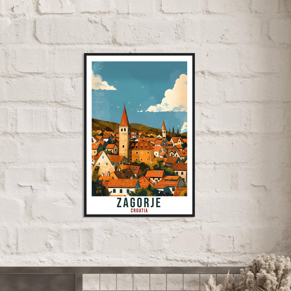 Zagorje Travel Print Croatia Wall Art Wall Hanging Home Décor Zagorje Gift Croatian Landmark Artwork Gift Croatia Holiday Travel Poster