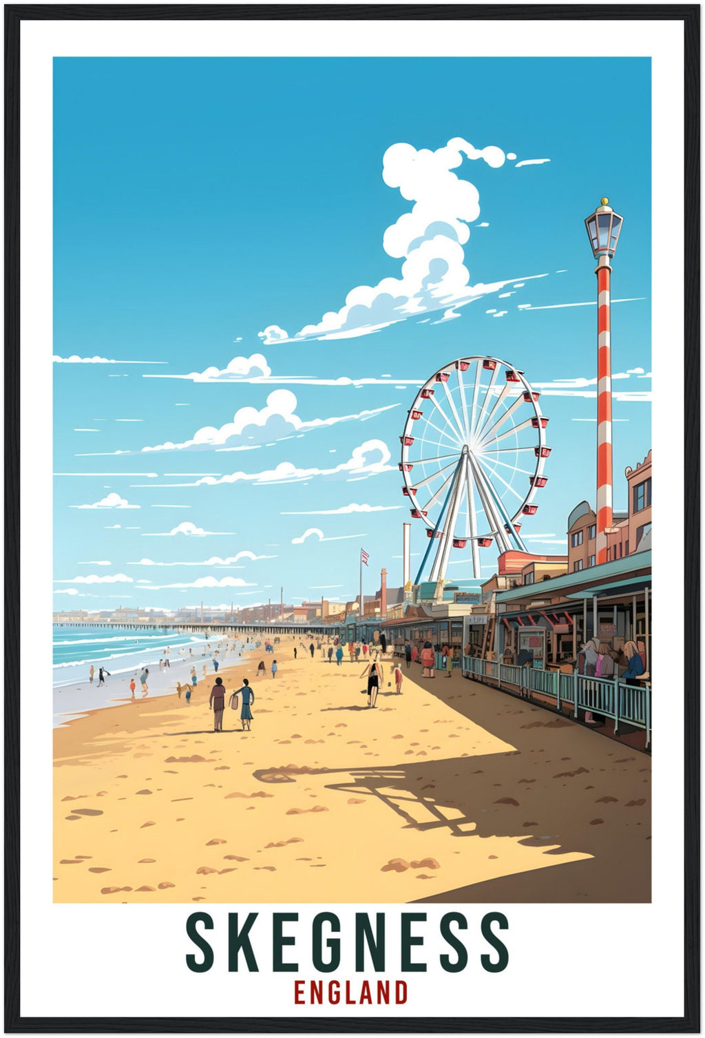 Skegness Travel Print Wall Art Wall Hanging Home Living Décor Skegness Gift Art Lovers Gift UK Artwork Gift Print England Travel Poster