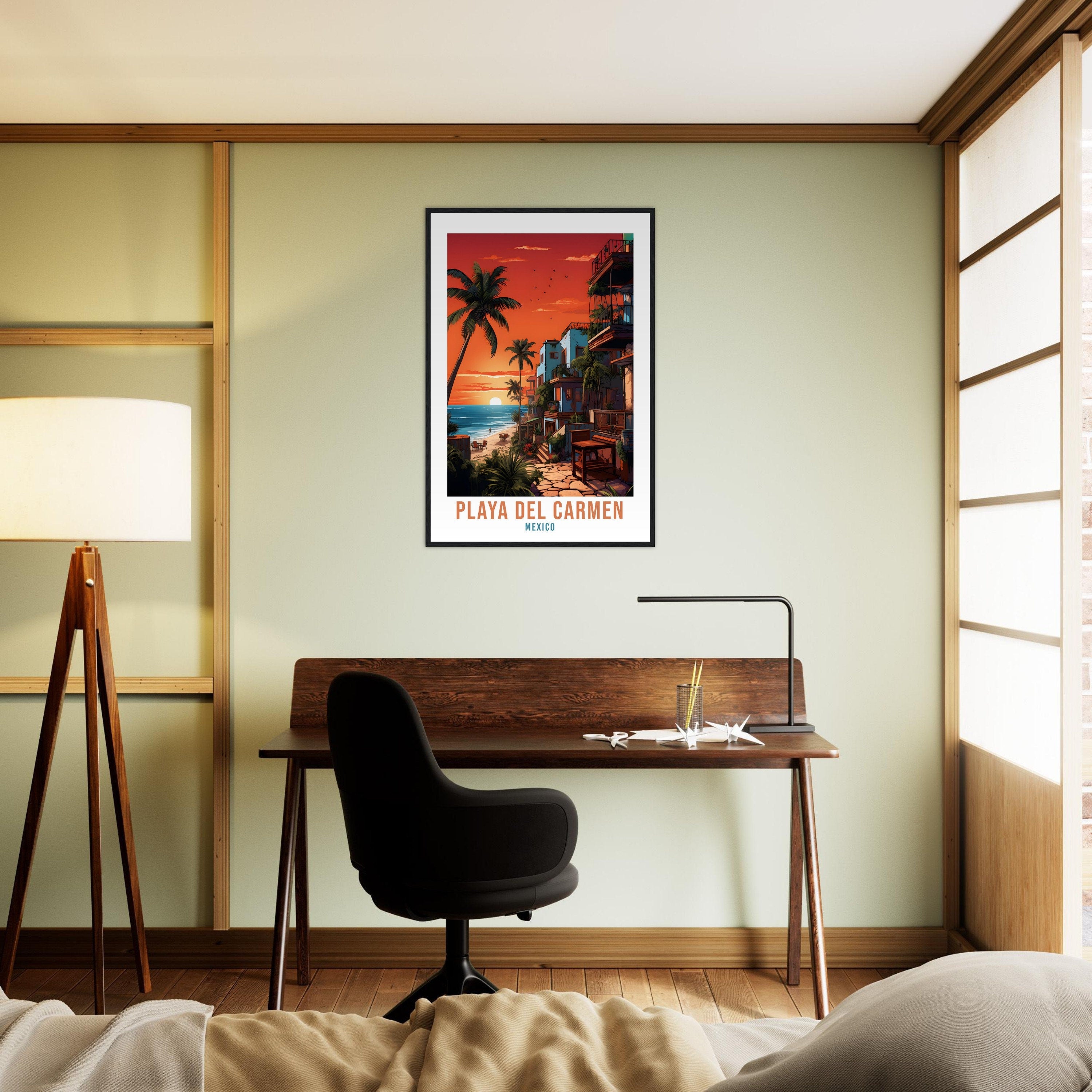 Playa Del Carmen Travel Print Wall Art Playa Del Carmen Sunset Wall Hanging Travel Poster Mexico Home Decor Mexico Travel Gift Art Lovers