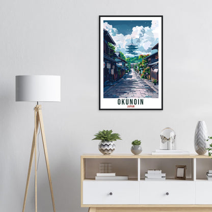 Okunoin Travel Print Japan Home Decoration Wall Art Gift Wall Hanging Art Lover Japanese Artwork Japan Okunoin Travel Poster Cityscape Print