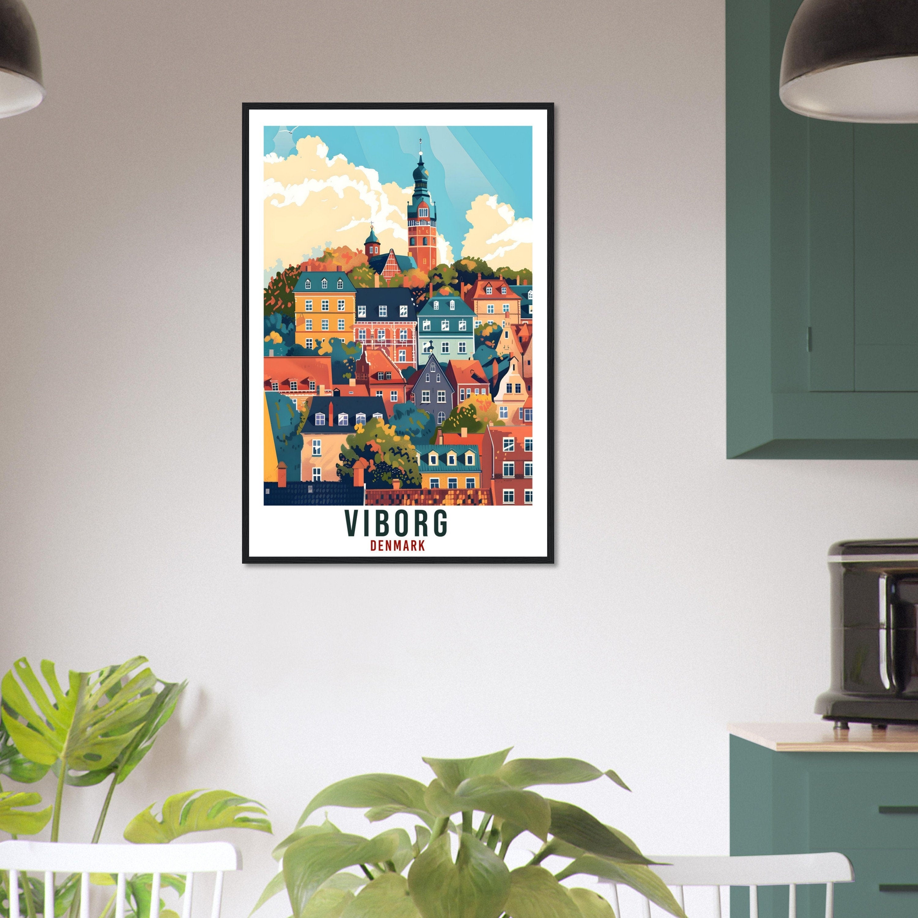 Viborg Travel Poster Denmark Wall Art Wall Hanging Home Living Décor Viborg Gift Art Lovers Gift Denmark Artwork Gift Danish Travel Print