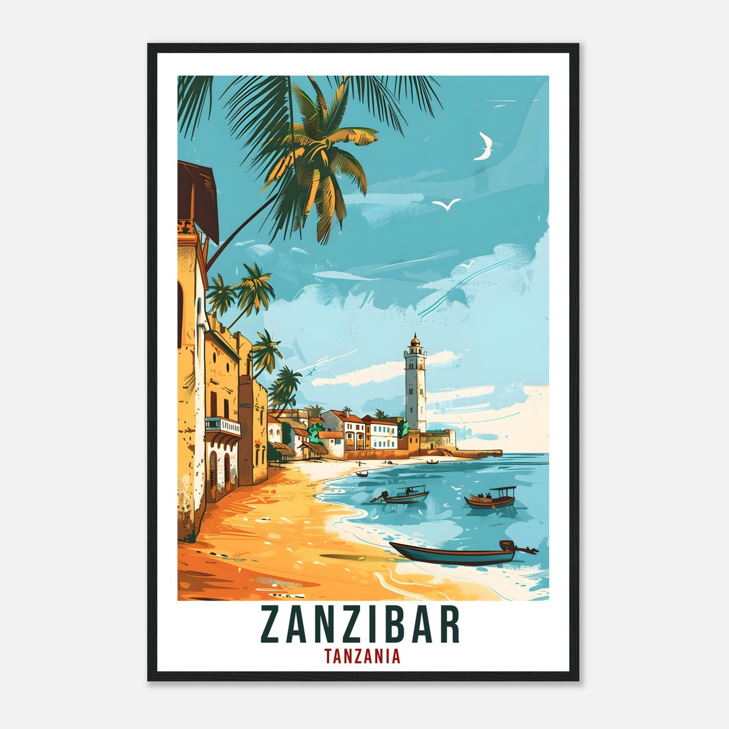 Zanzibar Tanzania Travel Print Wall Art Wall Hanging Home Décor Zanzibar Gift Art Lovers Tanzania Artwork Gift Print African Landmark Poster