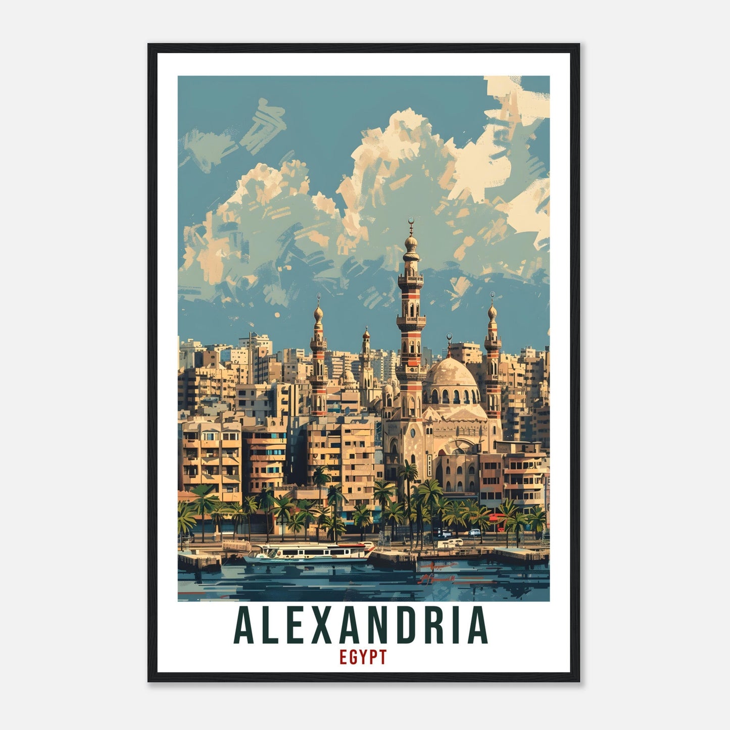 Alexandria Egypt Travel Print Wall Art Wall Hanging Home Décor Alexandria Gift Art Lovers Egypt Artwork Gift Print African Landmark Poster
