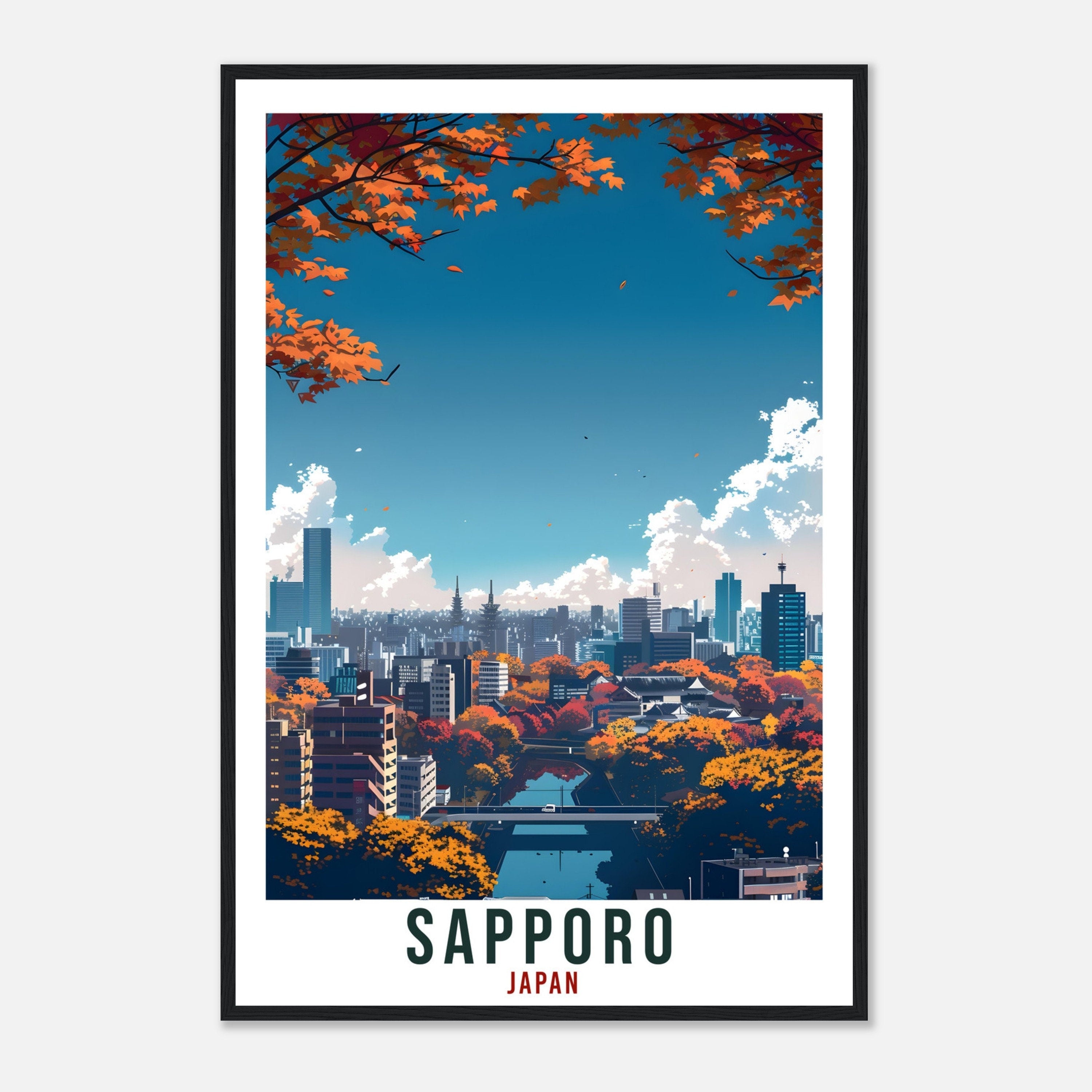 Sapporo Travel Print Japan Home Decoration Wall Art Gift Wall Hanging Art Lover Japanese Artwork Japan Sapporo Travel Poster City Print