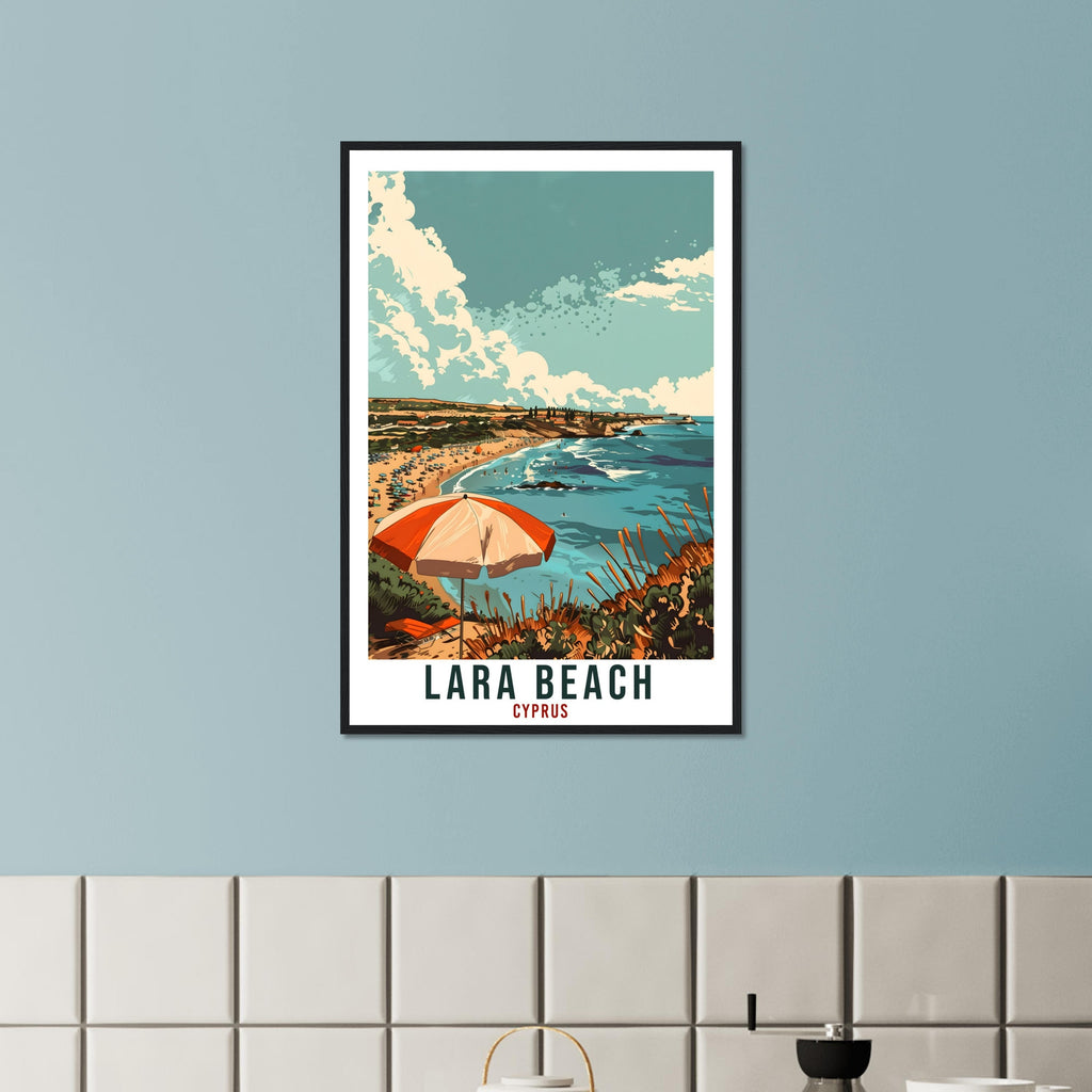 Lara Beach Cyprus Travel Print Cyprus Wall Art Wall Hanging Home Décor Lara Beach Gift Seaside Artwork Gift Cyprus Holiday Travel Poster